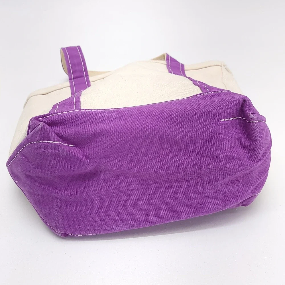 Vintage Y2K LL Bean Boat and‎ Tote XL & L Canvas Bag Set Purple Light Blue